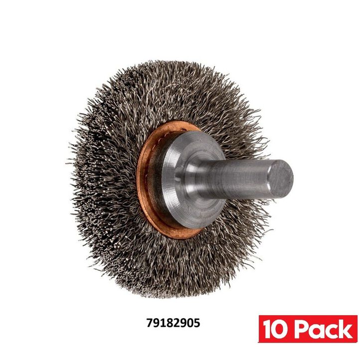 Pferd 1-1/2 Inch, 0.006 Inch Stainless Steel Crimped Wire Wheel Brush Bundle, 10 Pieces, large image number 1