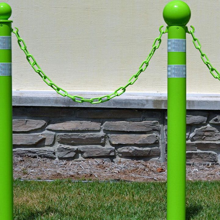 Mr Chain 2 in. (#8 51mm) x 100 ft. Safety Green Plastic Barrier Chain, large image number 2
