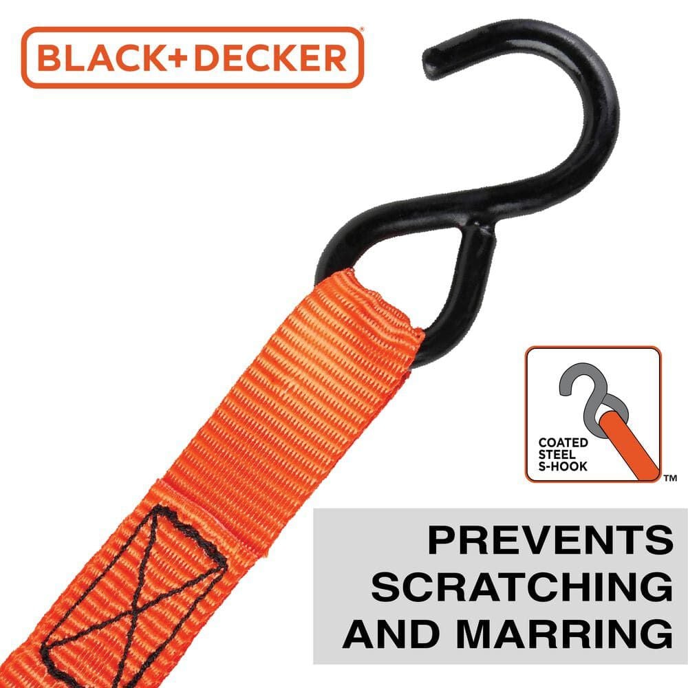 Black and Decker 1 Inch x 10 Ft Ratchet Tie Downs 4 Pieces, large image number 5