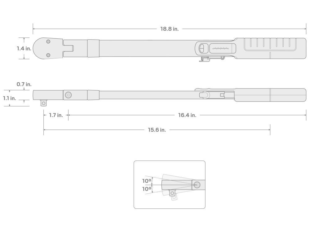 Tekton 3/8 Inch Drive 72-Tooth Split Beam Torque Wrench (20-100 ft.-lb.), large image number 7