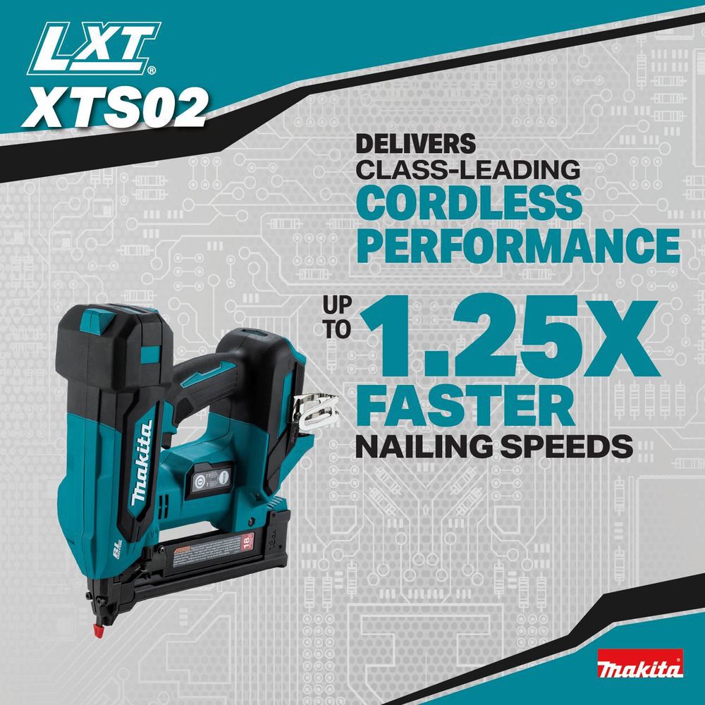 Makita 18V LXT Lithium-Ion Brushless Cordless 1/4 Inch Narrow Crown Stapler 18 Gauge (Bare Tool), large image number 3