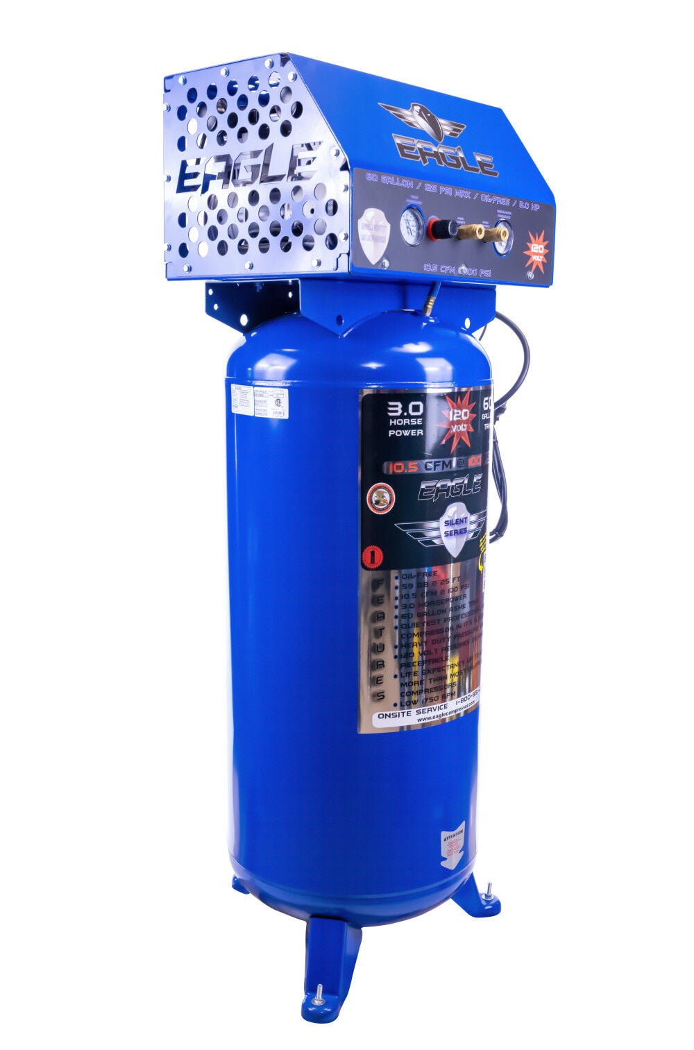 Eagle Compressor Silent Series Air Compressor 60 Gallon Electric Portable, large image number 2