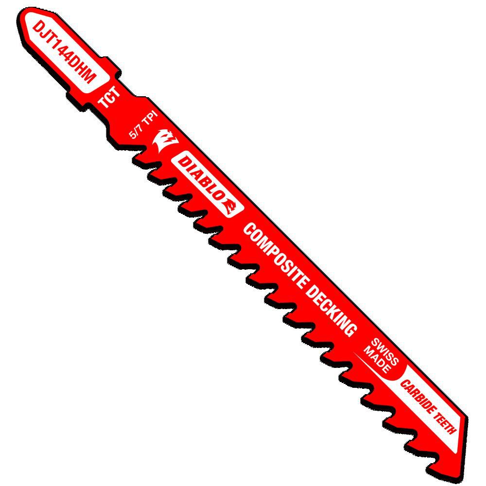 Diablo Tools 4in 5/7 TPI Carbide T-Shank Jig Saw Blade for Composite Decking, large image number 2