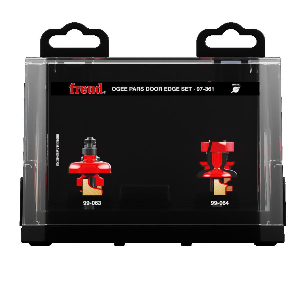 Freud Premier Adjustable Ogee Door Edge Router Bit Set, 3 Pieces - 97-361