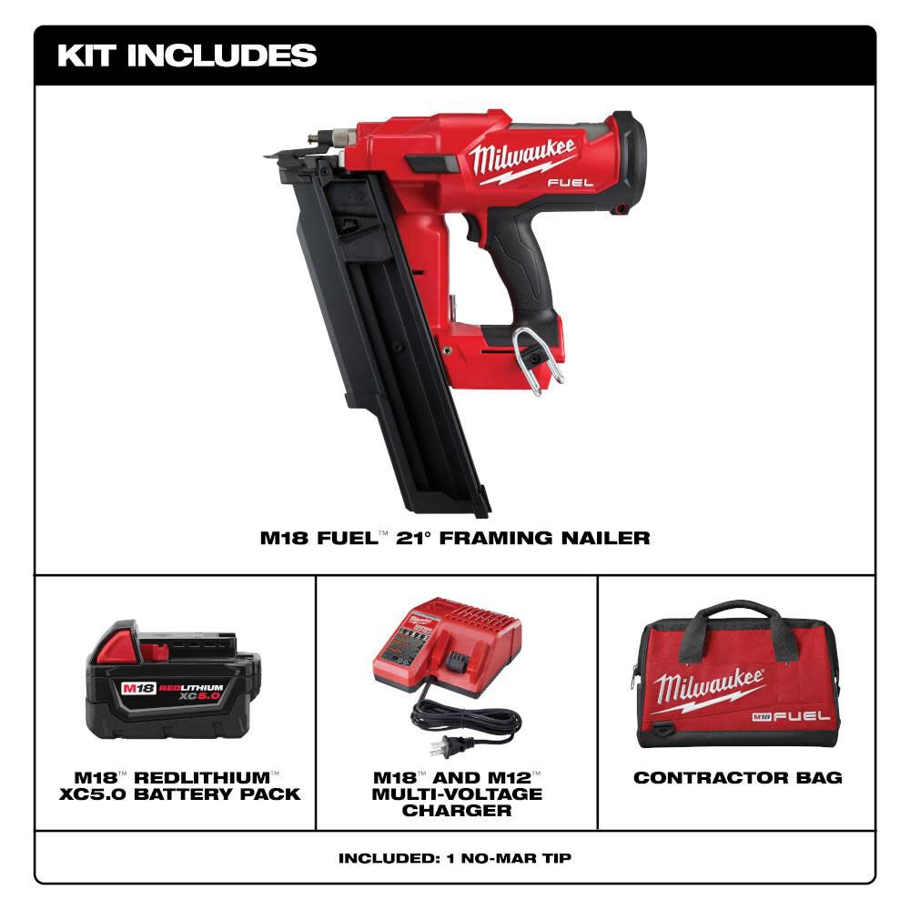 Milwaukee m18 fuel 21 shop degree framing nailer