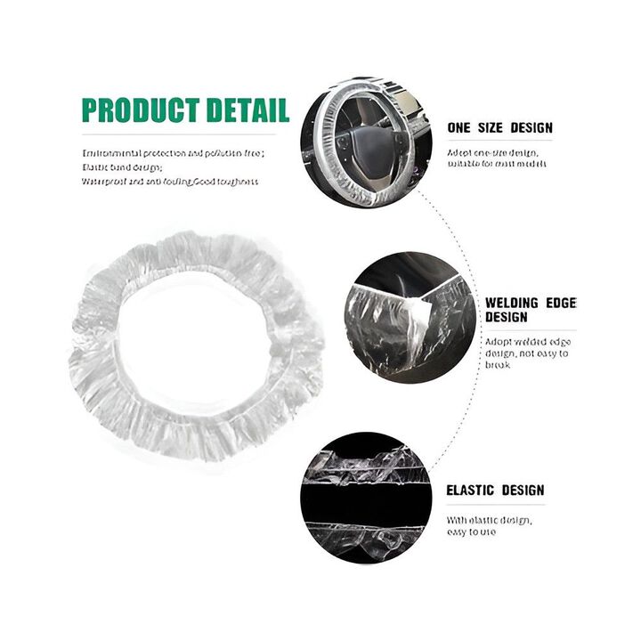 Johndow 5 x 16 Inch Steering Wheel Covers 100 Pieces, large image number 2