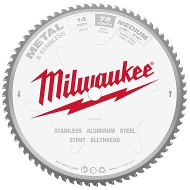 Milwaukee 14 in. 72 Tooth Dry Cut Carbide Tipped Circular Saw Blade, large image number 0