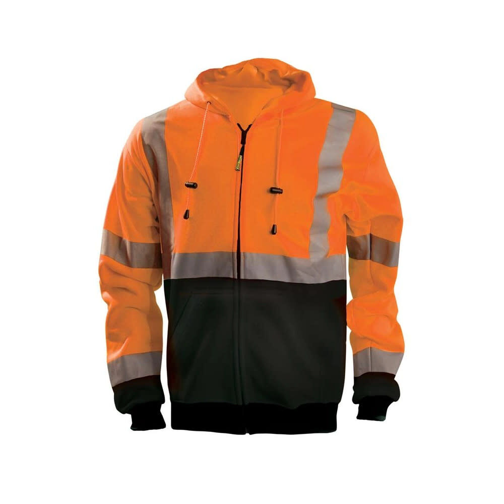 Occunomix Hi-Vis Orange 9oz Full Zip Hoodie Sweatshirt 3X, large image number 1