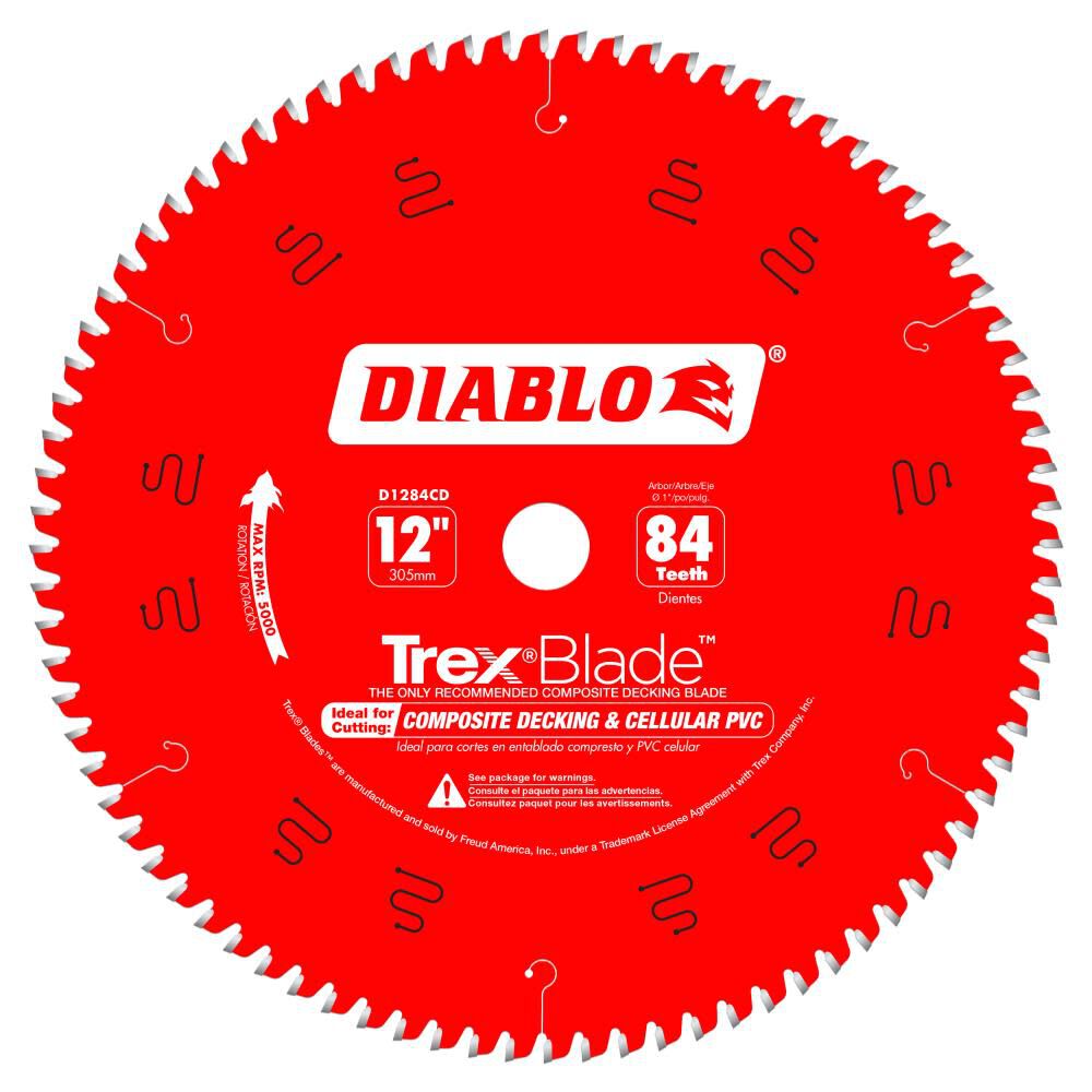 Diablo Tools 12 in x 84 Tooth Composite Material/Plastics TrexBlade – D1284CD