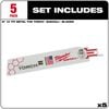 Milwaukee 6 in. 14 TPI THE TORCH SAWZALL Blades 5PK, small image number 2