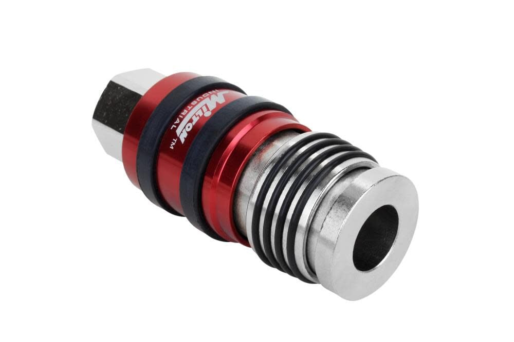 Milton 2 In ONE Universal Safety Exhaust Coupler  1/2in FNPT x 1/2in Body Flow, large image number 2