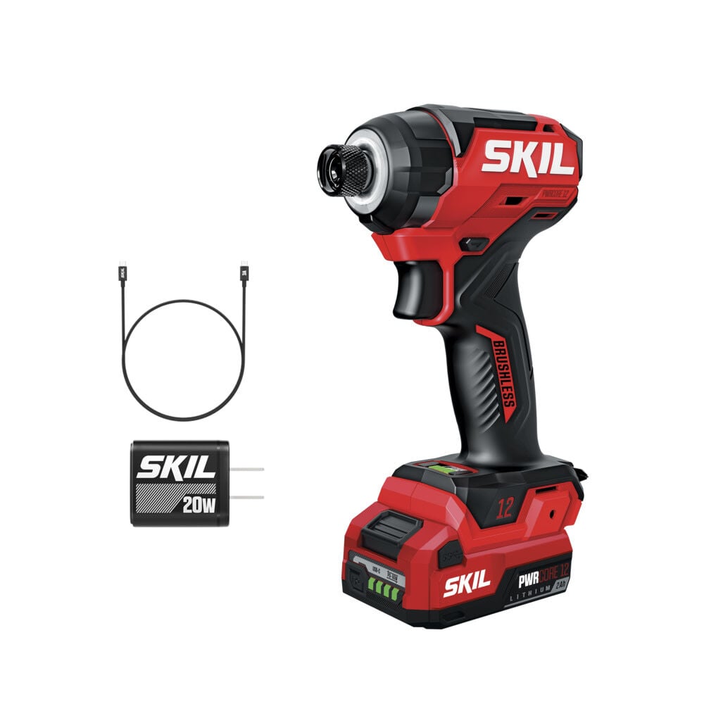 SKIL Brushless 12V 1/4 Inch Compact Impact Driver Kit, large image number 1