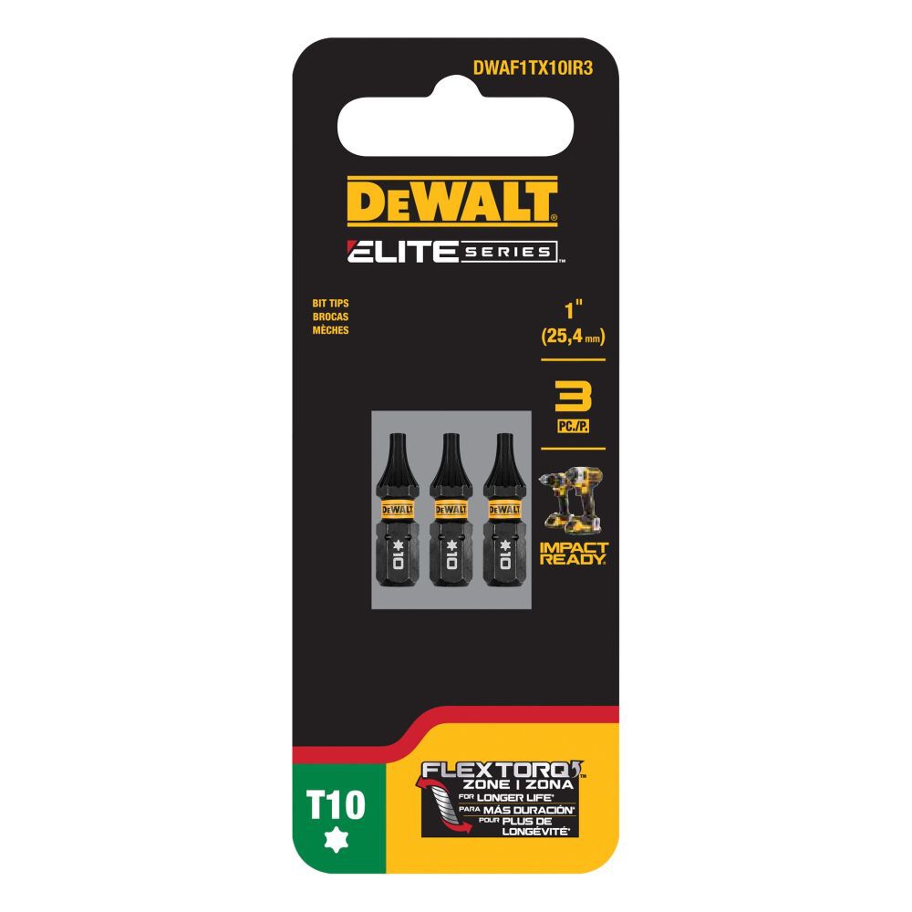 DEWALT FlexTorq 1/4 Inch x 1 Inch Torx Impact Driver Bit 3 Pieces, large image number 4