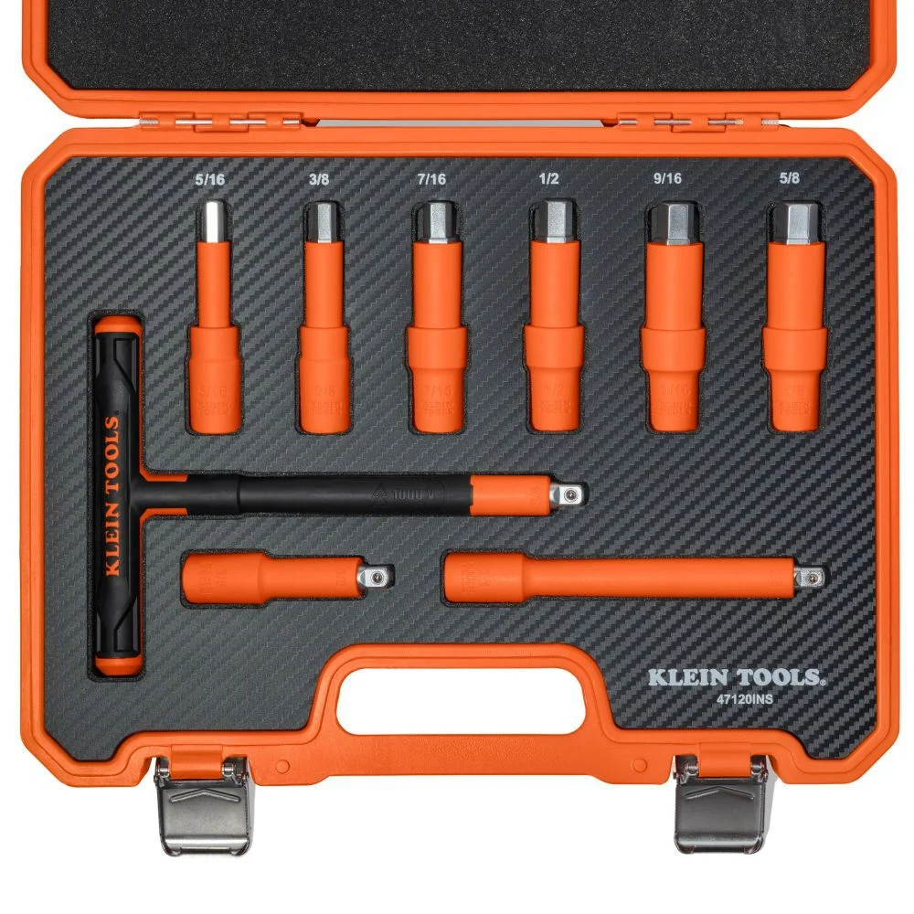 Klein Tools Insulated T-Handle and Hex Bit Socket Set 9 Pieces, large image number 1