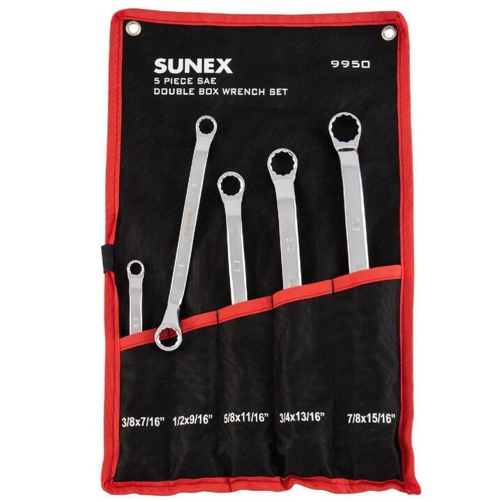 Sunex Full Polish SAE Doublke Box Wrench Set 5 Piece, large image number 0