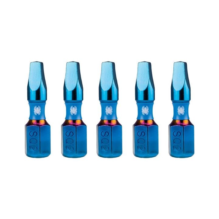 Spyder 1 Inch SQ2 Impact Driver Bit, 5 Pieces