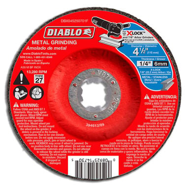 Diablo Tools 4-1/2 in. Type 27 Metal Grinding Disc for X-Lock and All Grinders