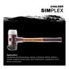 Halder Inc Rubber/Superplastic Head Simplex Soft-Face Mallet with Wooden Handle, small image number 5