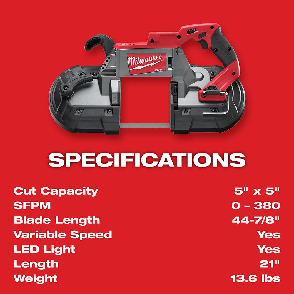Milwaukee battery powered bandsaw top