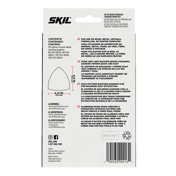 SKIL Mixed Triangle Sanding Paper Kit 20pc, large image number 1