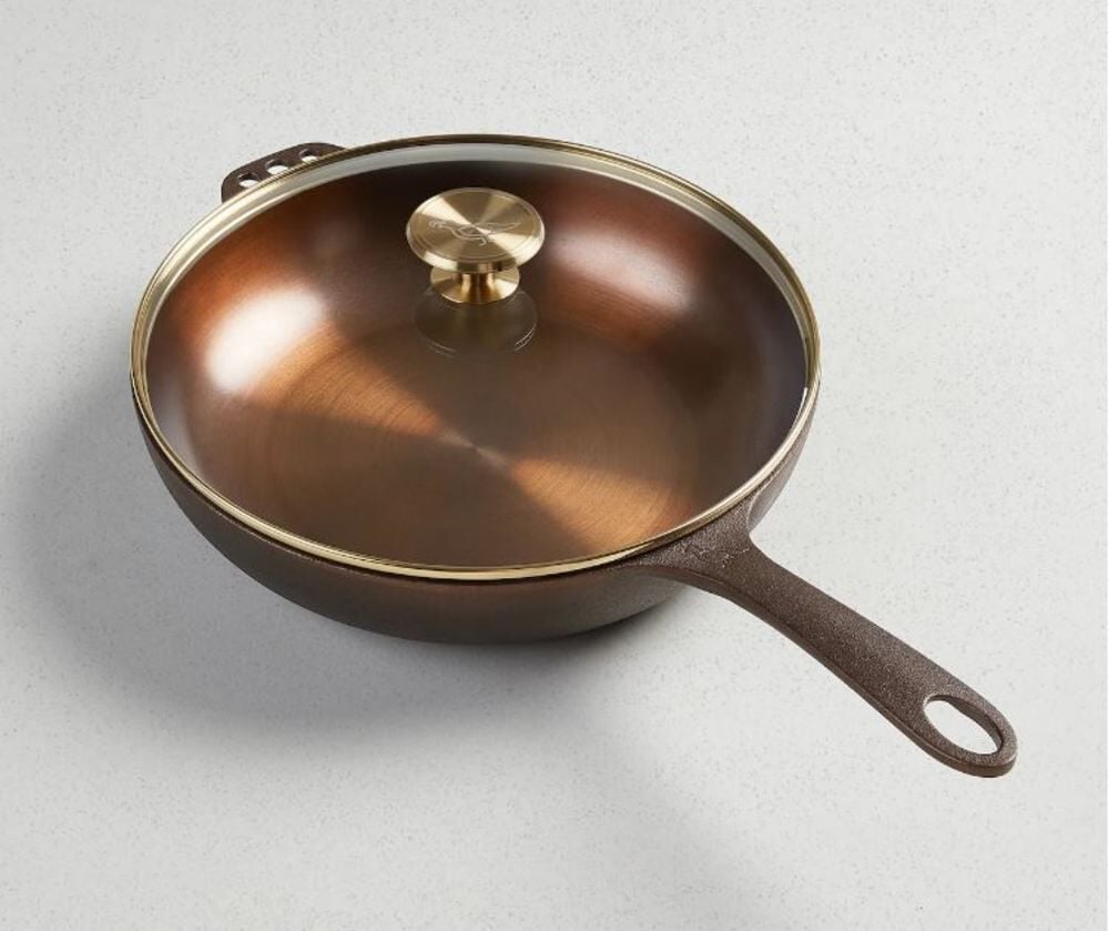 Smithey Ironware No. 11 Cast Iron Deep Skillet with Glass Lid – SMITH-CI-DSKIL11