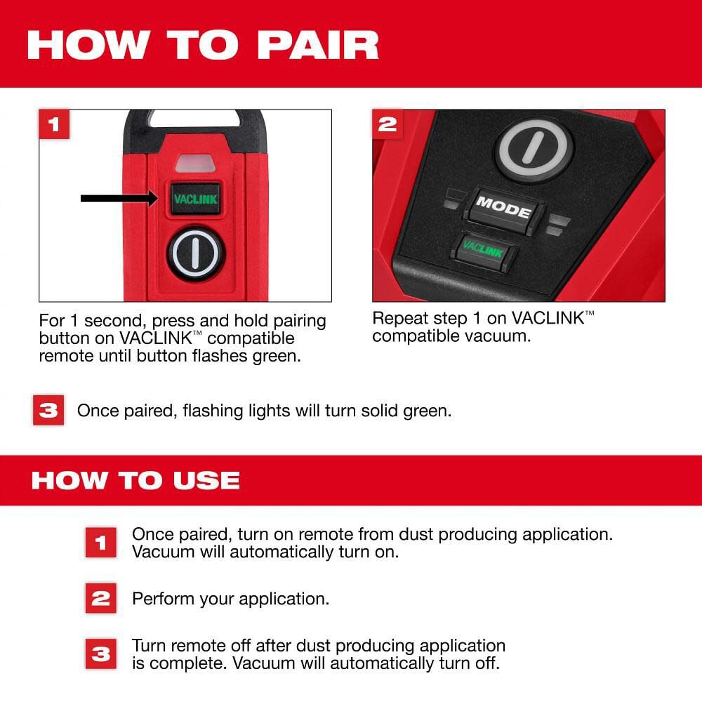 Milwaukee VACLINK Wireless Dust Control Remote, large image number 4