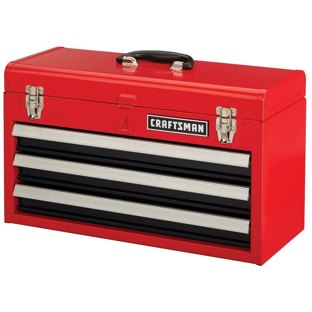 CRAFTSMAN 20 Inch Wide 3 Drawer Metal Tool Box With Ball-Bearing Drawers, large image number 3