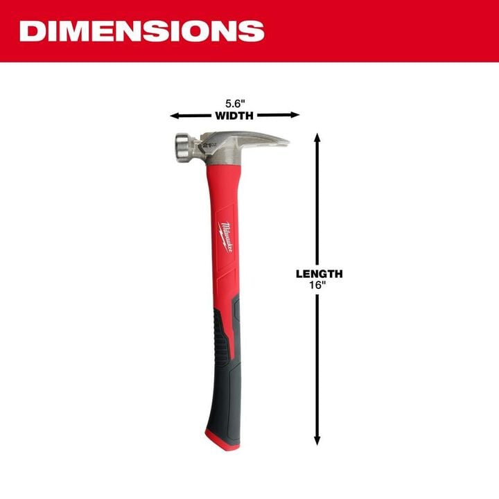 Milwaukee 21oz Milled Face Poly/Fiberglass Handle Hammer, large image number 2