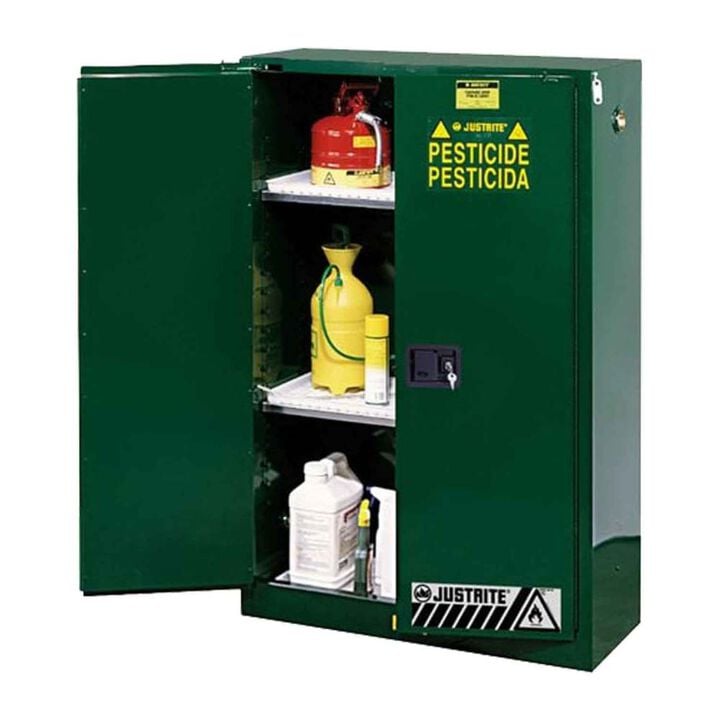 Justrite 90 Gallon Green Manual Close Safety Cabinet