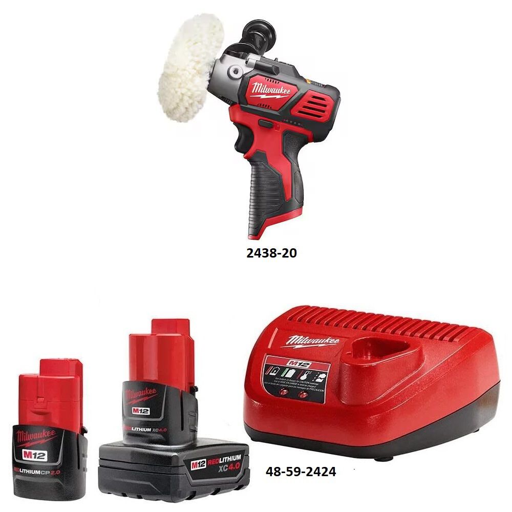 Milwaukee M12 Polisher/Sander-Bare Tool, CP 2Ah & XC 4Ah Starter Kit Bundle, large image number 5