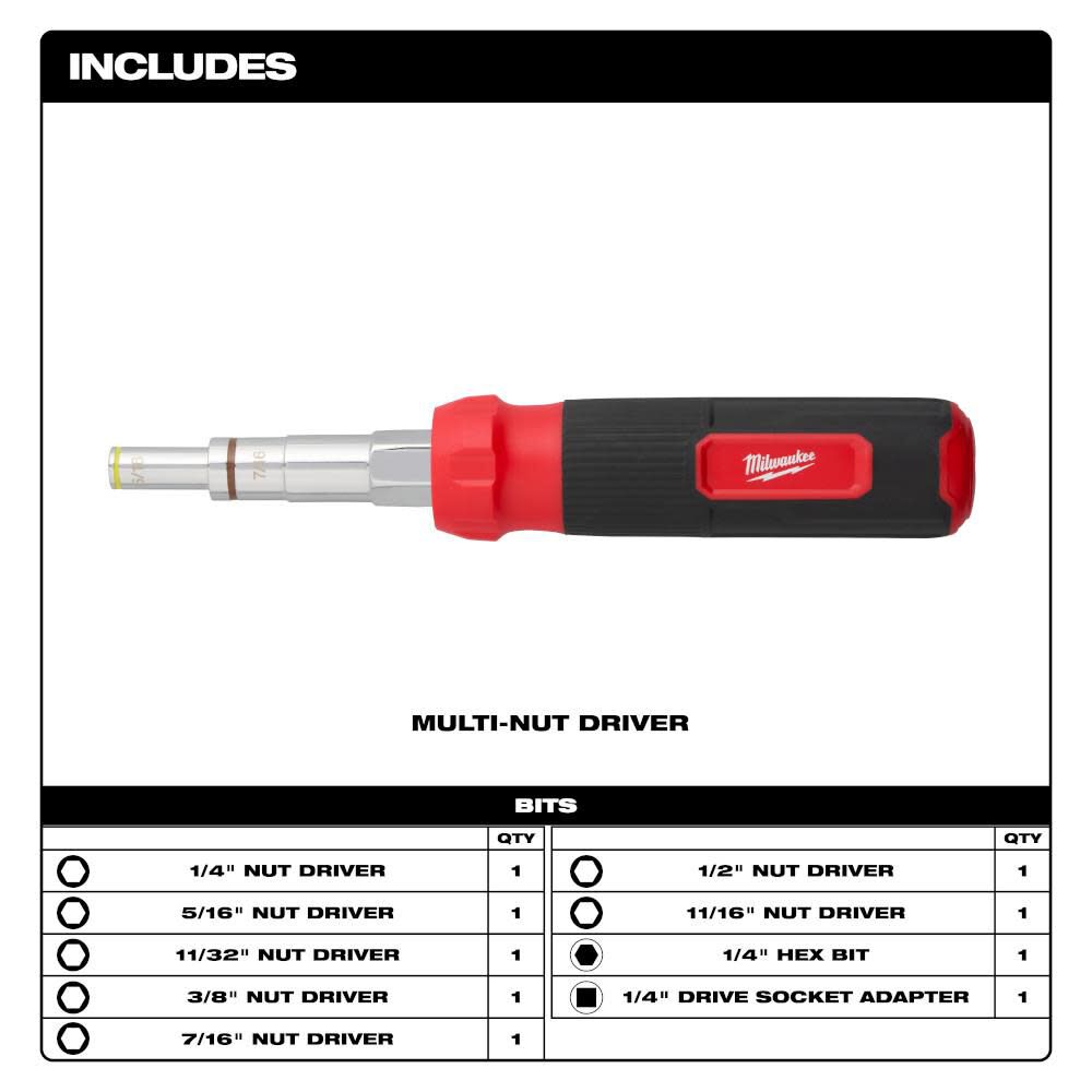 Milwaukee Multi Nut Driver 48 22 2920 Acme Tools