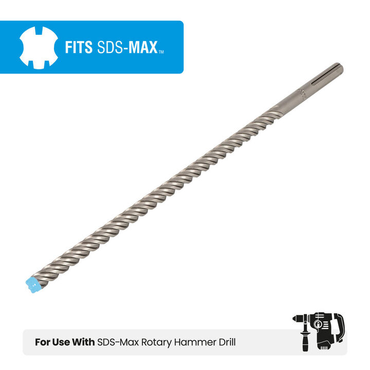 Spyder 3/4 Inch x 21 Inch SDS-Max Hammer Drill Bit, 4-Cutter Carbide-Tip, large image number 5