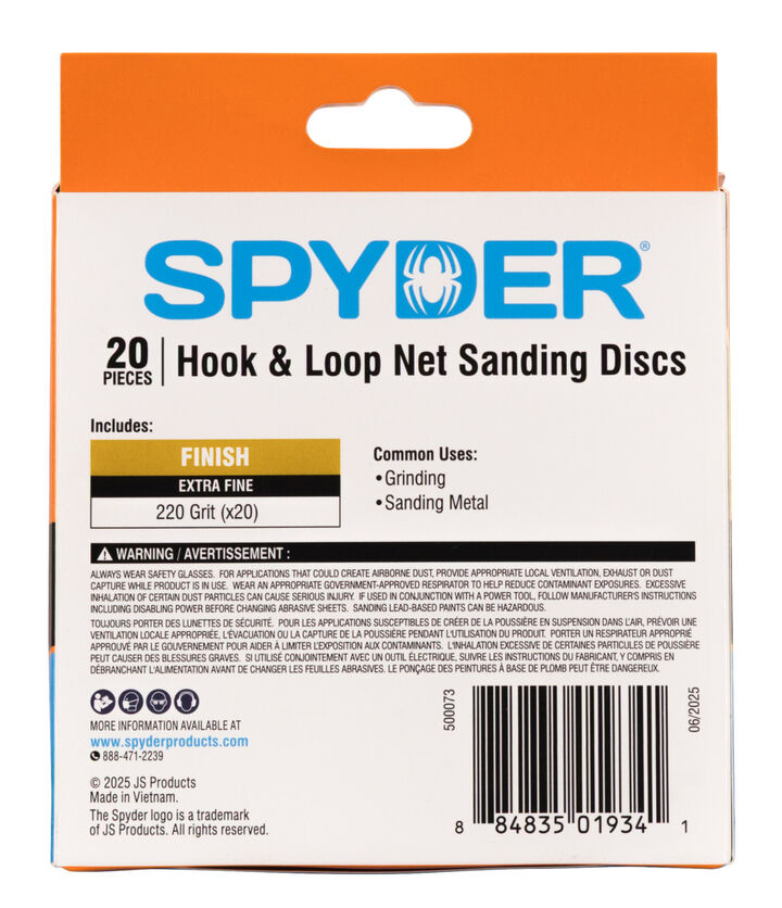 Spyder 220 Grit Ceramic Sanding Discs, Ceramic Net, 5 Inch Hook & Loop 20 Pieces, large image number 6