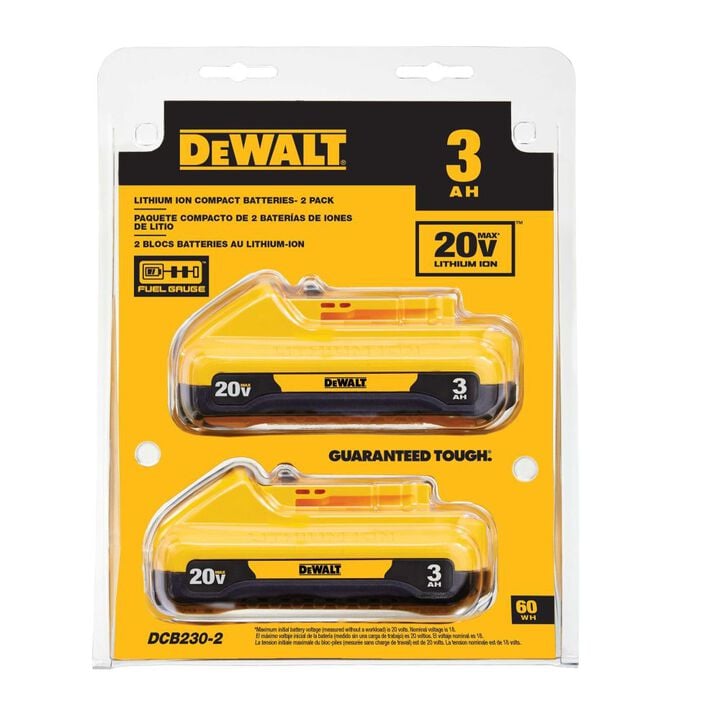 DEWALT 20V MAX 20V 3Ah Lithium Ion Power Tool Battery Pack with Fuel Indicator (2 Pack), large image number 7