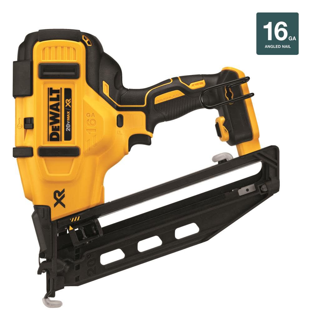 DEWALT 20 V MAX 16 Gauge Angled Cordless Finish Nailer Bare Tool