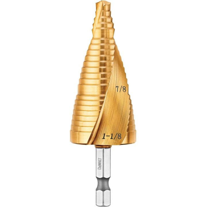 DEWALT 7/8 In. 1-1/8 In. Impact Ready Step Drill Bit