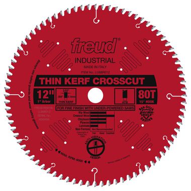 Freud 12in Thin Kerf Fine Finish Crosscut Blade with Perma-SHIELD Coating
