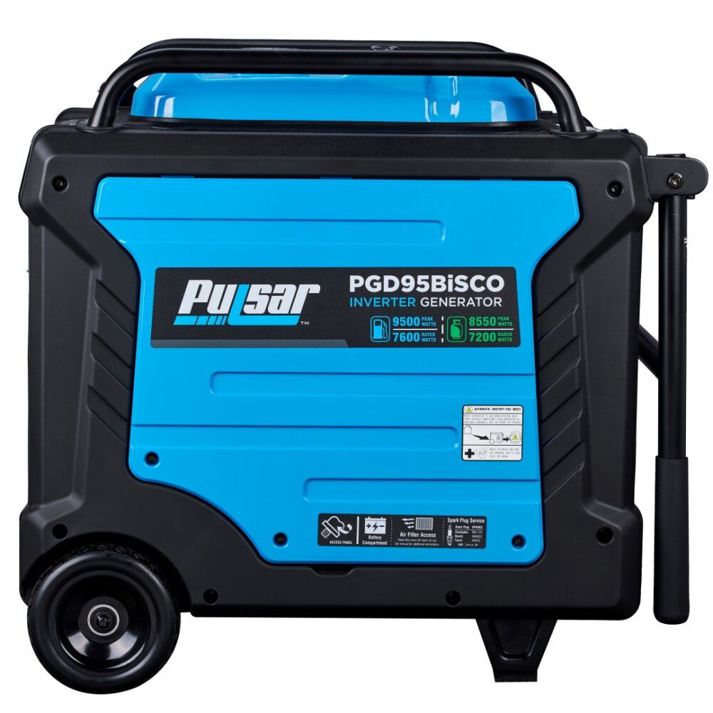 Pulsar Products Inverter Generator with Remote Start Dual Fuel 9500