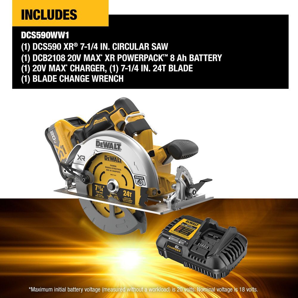 DEWALT 20V MAX XR 7-1/4 Inch Circular Saw Kit with XR POWERPACK, large image number 3