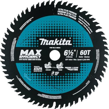 Makita 6-1/2 Inch 60T Carbide-Tipped Max Efficiency Miter Saw Blade