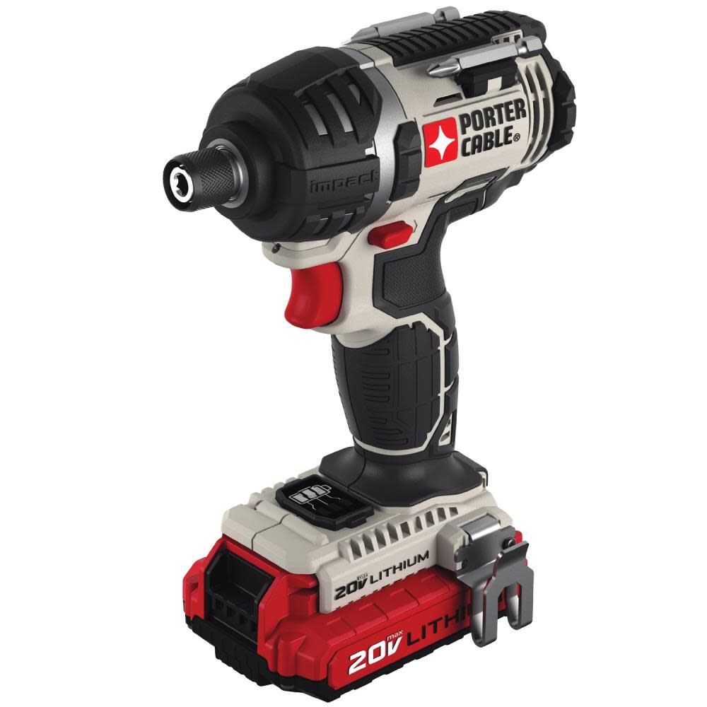 Porter Cable 20V MAX 1 4 in Hex Lithium Ion Impact Driver Kit