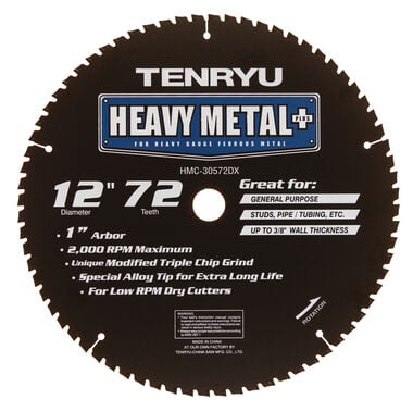 Tenryu Heavy Metal Plus 12 Inch x 72T General Purpose Blade