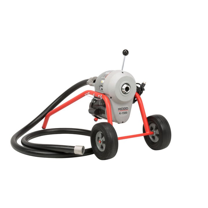 Ridgid K-1500SP-B 120V 60Hz Drain Cleaning Machine with Operator Mitt, Pin Key, Hoses, 10 Sections of C-11 Cable & Cable Carriers, large image number 2