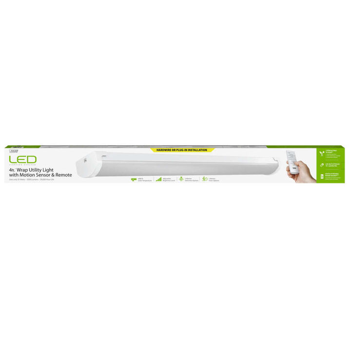 Feit Electric 4 Ft. 55W 5000 Lumens LED Wrap Utility Light with Sensor and Remote White, large image number 2