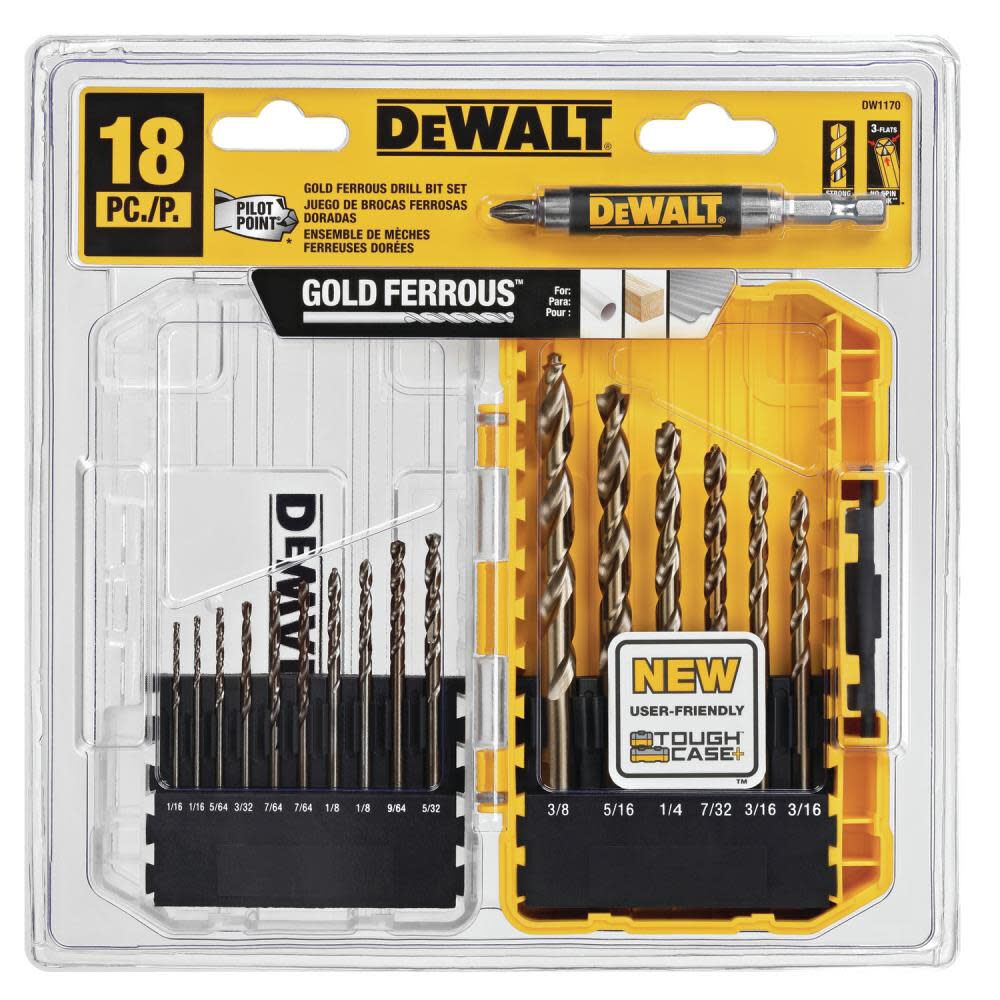 Dewalt gold ferrous drill bit set new arrivals