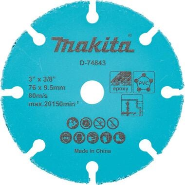 Makita 3 in Carbide Grit Abrasive Multi-Material Cut-Off Wheel
