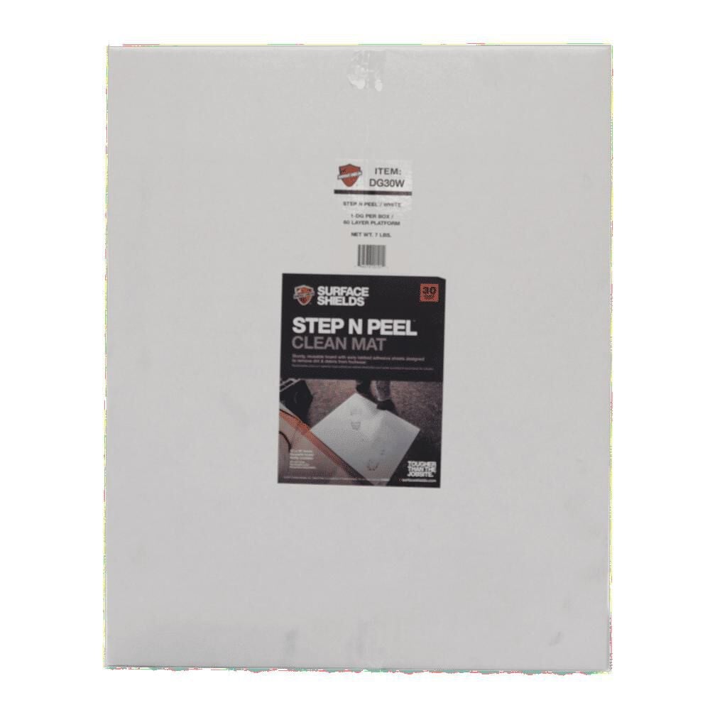 Surface Shield Step N Peel Sticky Mat, White Frame, 30 Sheet, 25.5 Inch  x  31.5 Inch, 4 Pack, large image number 1