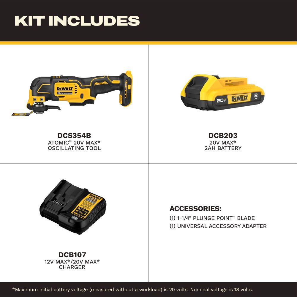 DEWALT ATOMIC 20V MAX Brushless Cordless Oscillating Multi-Tool Kit, large image number 4