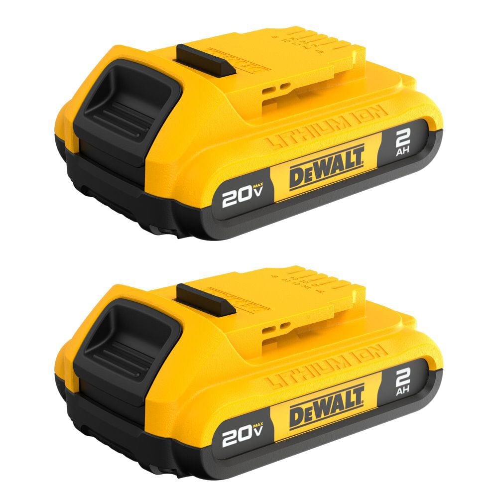 DEWALT 20V MAX 20V 2Ah Lithium Ion Power Tool Battery Pack with Fuel Indicator (2 Pack) - DCB203-2