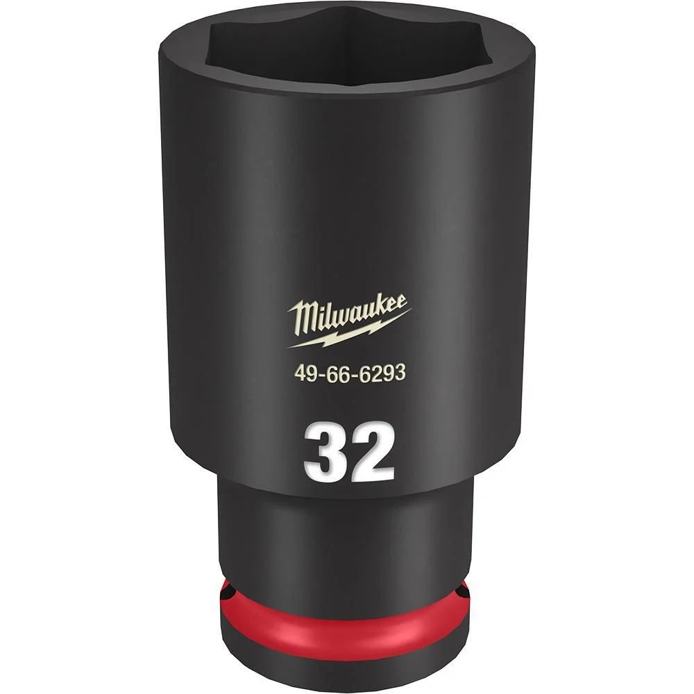 Milwaukee SHOCKWAVE Impact Duty Socket 1/2in Drive 32MM Deep 6 Point - 49-66-6293